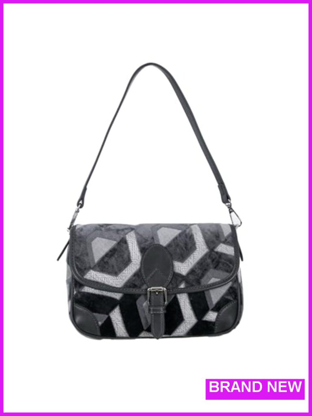 Women's Satchel Bag Crossbody with 2 Straps Zipper Closure Patchwork Handbag